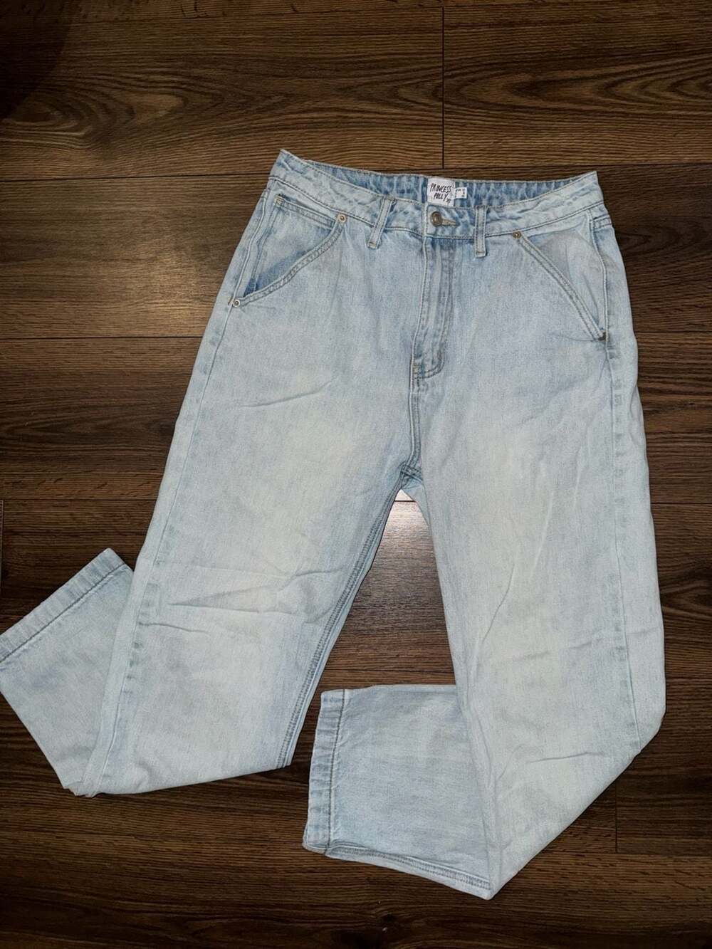 Princess Polly Light Wash High-Rise Denim Jeans Size 8